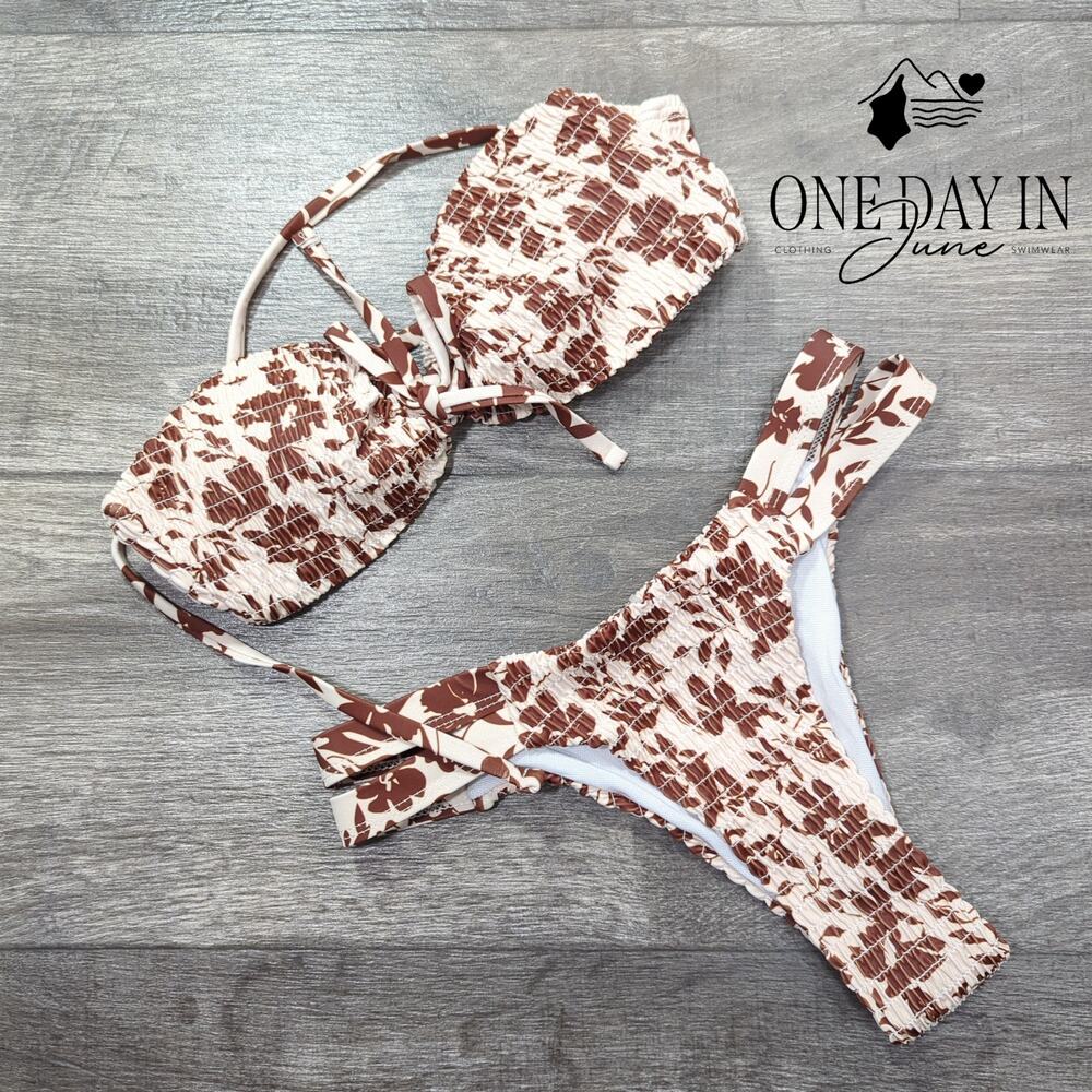 Gorglitter Smocked Bikini Swimsuit Size XS